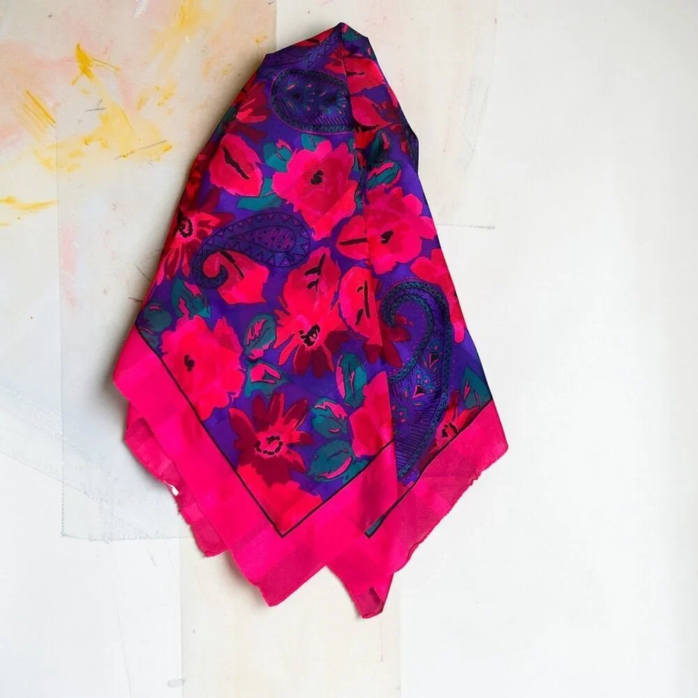 Vintage Fuchsia Pink Floral and Paisley 29
